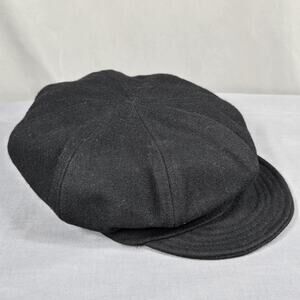 Newsboy Hat Fitted Mens Black Wool Blend Gatsby Baker Boy Flat Cap